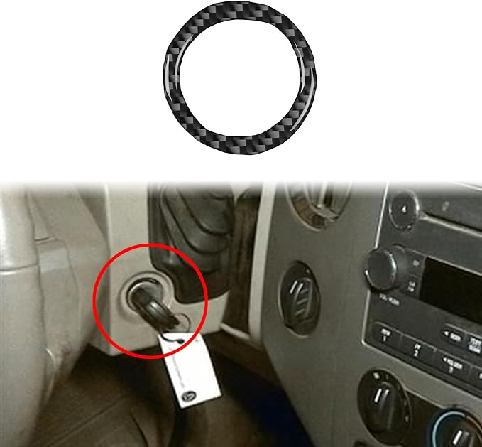 Fit for Ford Expedition 2007-2014 Real Carbon Fiber Accent Stickers | for 2007 2008 2009 2010 2011 2012 2013 2014 | Trim Accent Ignition Key Ring Cover | Accessories | Thick | Anti-scratch