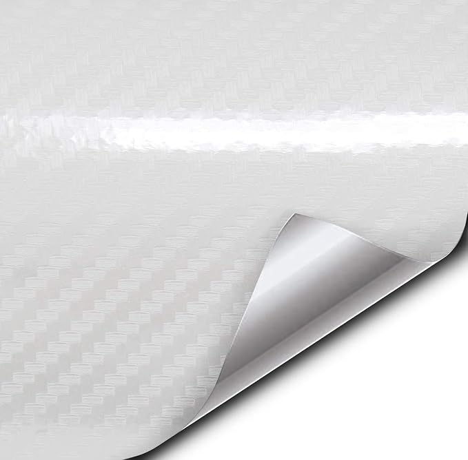 VVIVID Epoxy High Gloss Carbon Vinyl Automotive Wrap Film DIY Easy to Install No Mess (1ft x 5ft, White)