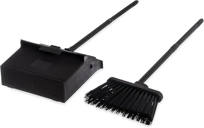 Carlisle FoodService Products Duo-Pan 36" Short Upright Dust Pan & Broom Set, Black