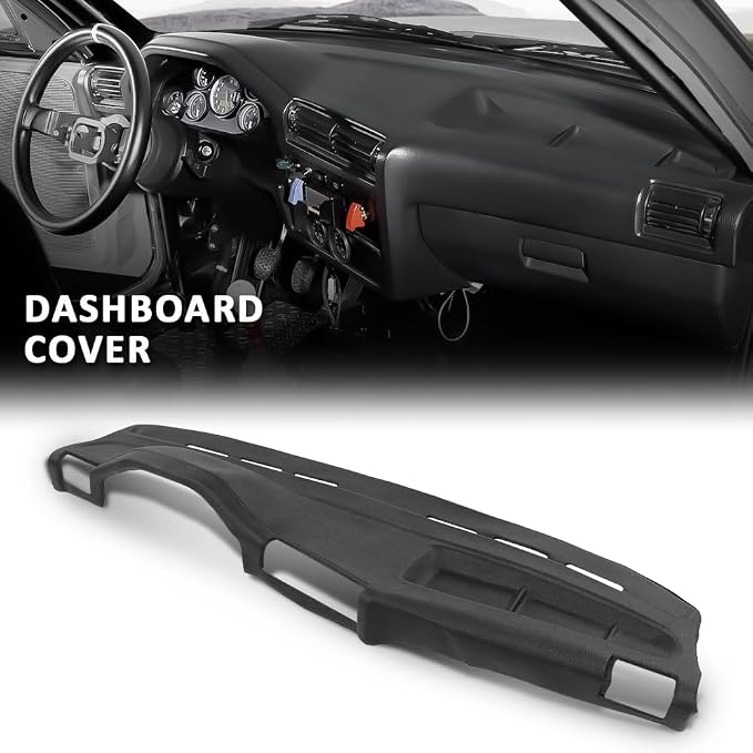 G-PLUS TPE Dashboard Molded Dash Cover Cap Compatible with BMW 318i 325e 325i 325is 1984 1985 1986 1987 1988 1989 1990 Black