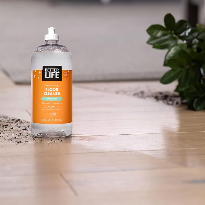 Better Life Floor Cleaner - Liquid Multipurpose Cleaner for Wood, Tile, Laminate, Vinyl, Bamboo - Hardwood Floor Cleaner for Mopping - Citrus Mint, 32 Fl Oz (Pack of 2)