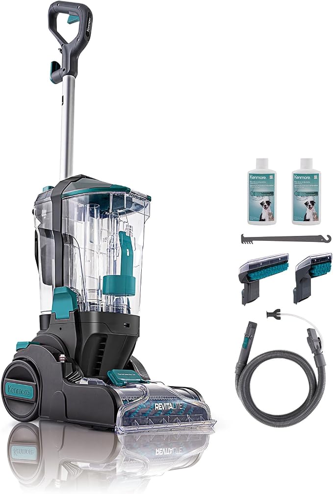 Kenmore KW4070 RevitaLite Pet Portable Carpet Cleaner Machine | 3.2L Clean Tank & 1.4L Dirty Tank, 25ft Cord Length and Two Easy Removable Brushroll for Rug & Upholstery