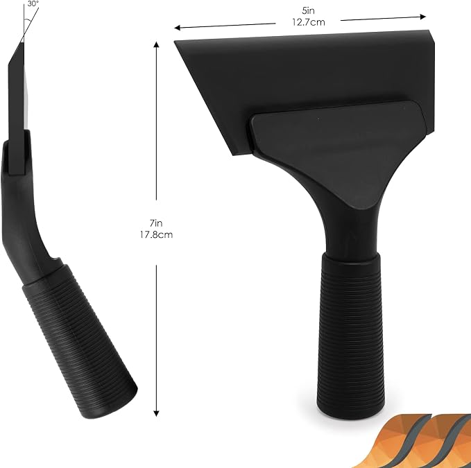 EHDIS Small Squeegee 5 inch Rubber Window Tint Windshield Scraper for Car,Glass, Mirror, Shower, Door,Bathroom Cleaning Ice Snow Scraper (Pure Black)