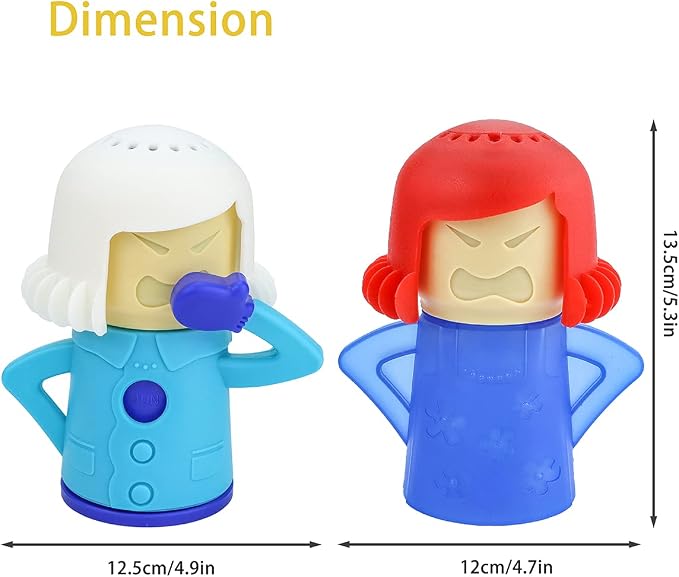 Angry Mom Microwave Cleaner and Chilly Mama Freezer Odor Absorber, 2 PCS Kitchen Gadget Tools Quickly Removes Stains and Odors (Steaming Mama and Fridge Mama)