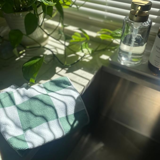 Microfiber Cleaning Cloths 13x13 – Lint-Free, Streak-Free Reusable Towels for Kitchen, Glass, Bathroom & Car | Cloak & Sage