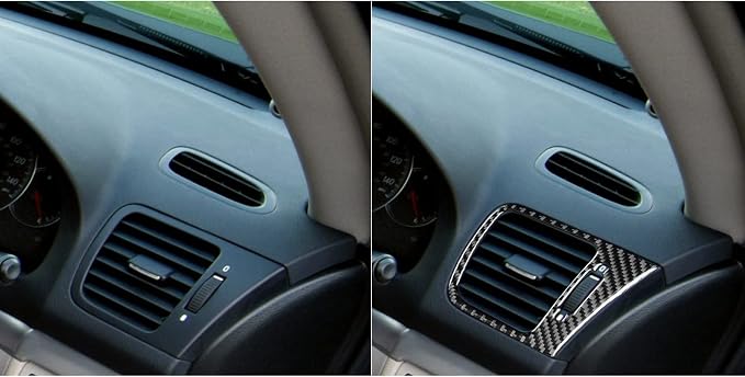 JKYUKU Real Carbon Fiber for Subaru Accessories Dashboard Both Sides Air | for Legacy/Outback 2005-2009, Black Dashboard Both Sides Air Condition Vent Sticker, Easy Installation/Removal