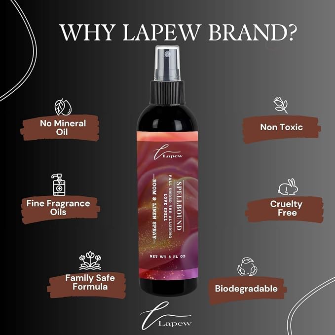 Lapew Room & Linen Spray | Fragrance Mist for Home, Car & Office | Fabric & Air Freshener | Neutralizing Mist | Made in USA | Spellbound