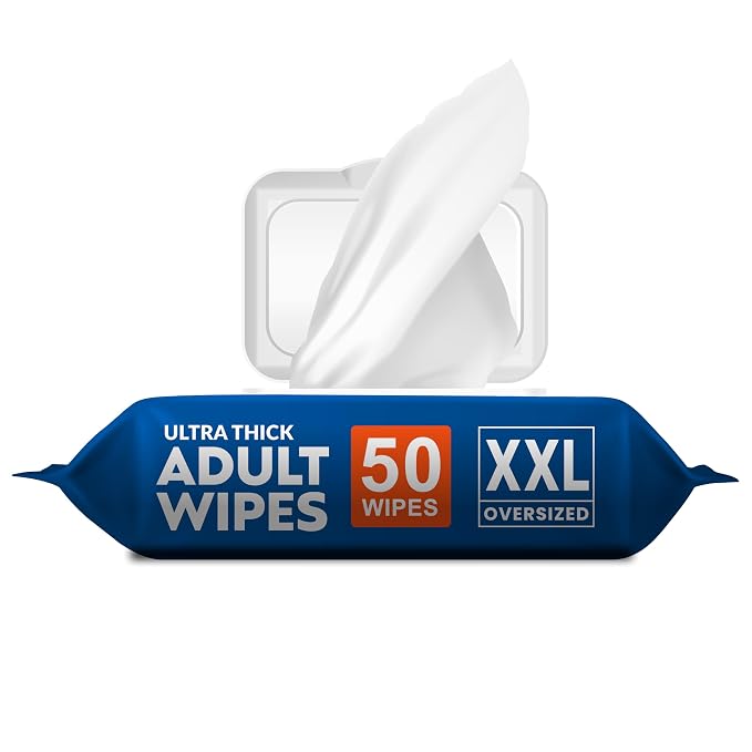 Adult Wipes for Elderly 1 Pack - Hospital Grade Extra Large Extra Thick Disposable Washcloths for Adult No-Rinse Bathing & Shower Alternative - Fragrance-Free XXL