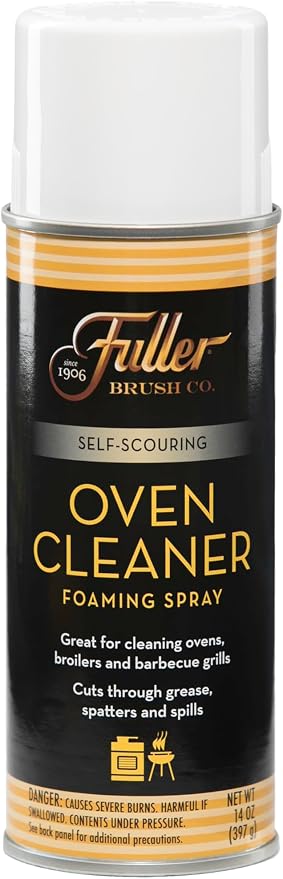 Fuller Brush Heavy Duty Oven Cleaner Spray - Fume Free, Self-Scouring Foam Cuts Baked-On Grease in 10 Min - No Harsh Smell, Minimal Scrubbing - Ovens, Broilers, Grills & Stainless Steel, 14 oz USA