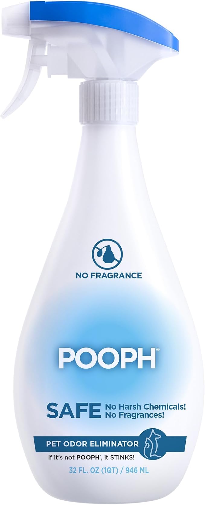 POOPH Pet Odor Eliminator Spray, 32 oz | Unscented pet odor eliminator spray for home surfaces, upholstery, furniture, and vehicles