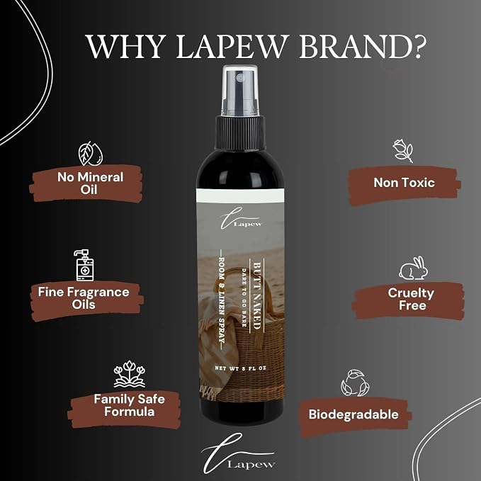 Lapew Room & Linen Spray | Fragrance Mist for Home, Car & Office | Fabric & Air Freshener | Neutralizing Mist | Made in USA | Butt Naked