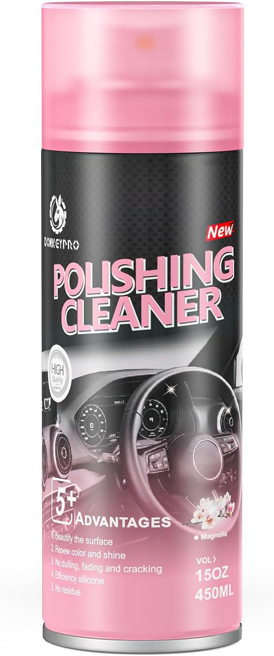 DONKEYPRO Car Interior Cleaner, Polishing Cleaner Detailer Spray for Vehicle Detailing, 450ml Aerosol 15 fl oz with Iron Can (1-Pack)