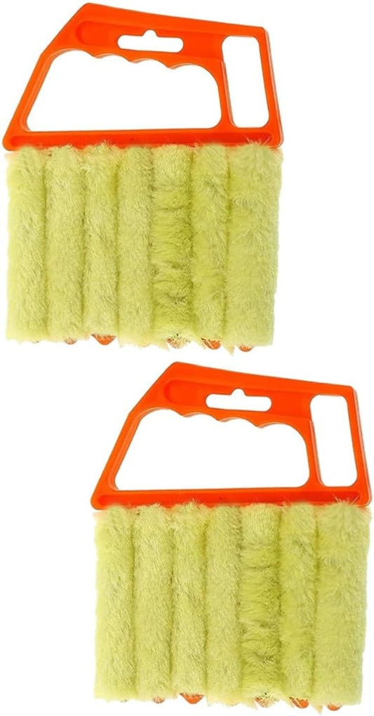 2pcs Microfiber Window Blind Cleaner Shutter Duster Brush Handheld Pulley Cleaning Tool