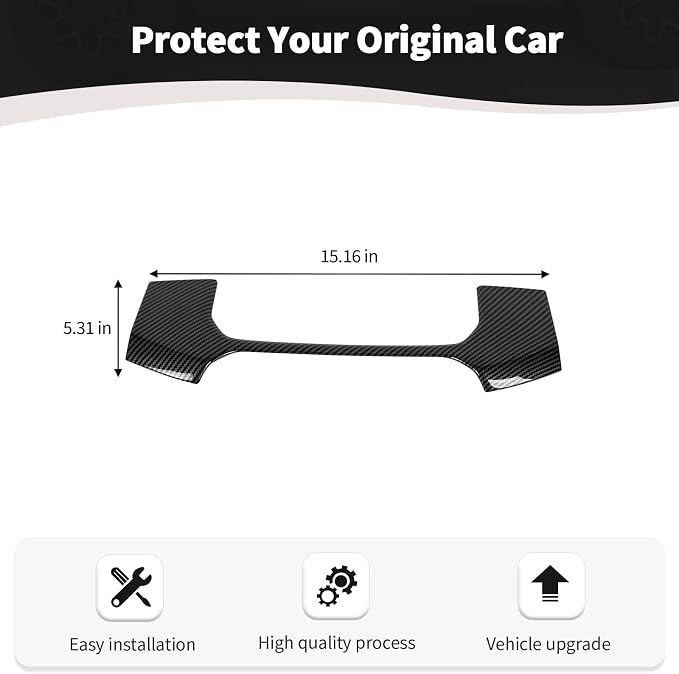 for RAM TRX Center Dashboard Storage Bin Trim Cover Fit for RAM TRX 2018-Present Black Carbon Fiber Interior Accessories