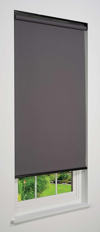 Customizable Cordless Light Filtering Sierra Collection Roller Shade, Dark Grey 60" to 65" W X 54" H (Arrives 1/4" Narrower)