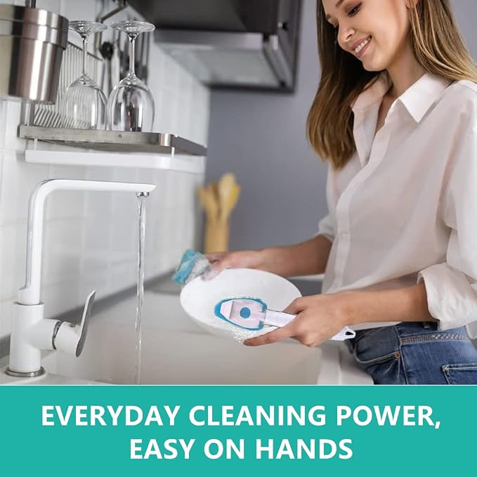 Dishwand Sponge Refills, Non Scratch Dish Wand Refills Replacement Heads | 12Pack Heavy Duty Scrub Brush Dispenser, Fits Soap Dispensing Handle, Dishwashing Cleaning Kitchen Sink Dishwasher Scrubbers