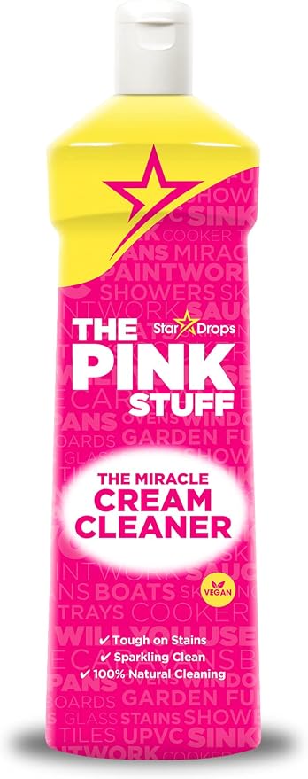 Stardrops The Pink Stuff Miracle Cream Cleaner, Stainless Steel & Multi-Purpose Surfaces, Removes Grease, Grime, Limescale & Soap Scum, Tough on Stains, Gentle on Surfaces, 500ml 16.9oz (Pack of 2)