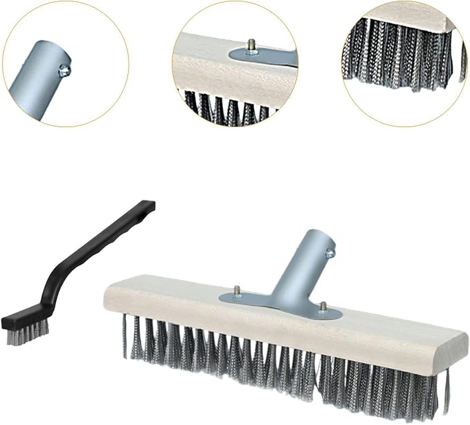 Multi Purpose Scrubber Brush with Wire Head for Shower and Patio Use, 30cm