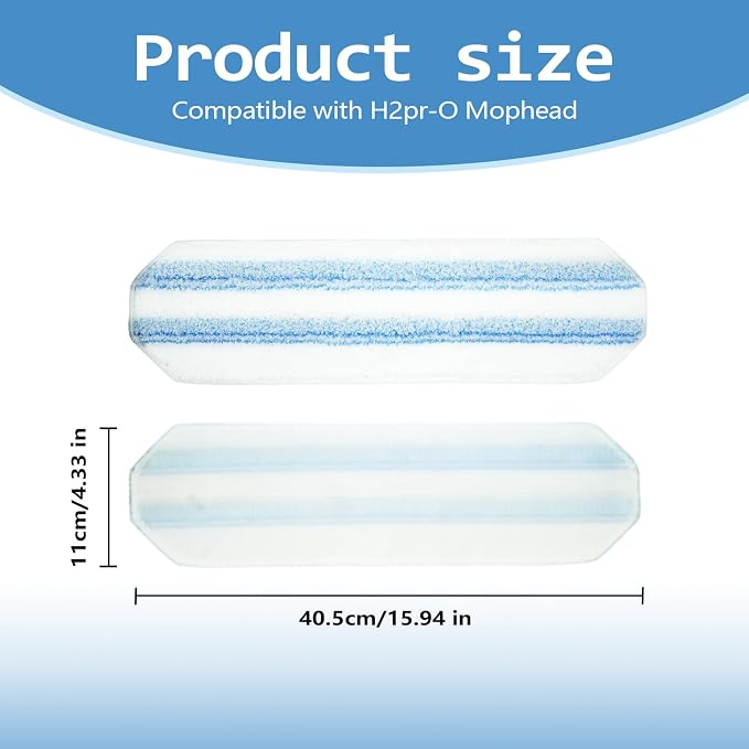 Pure Realm 6 Pack Mop Replacement Pads for Ocedar H2prO Flat Mop System | Washable and Reusable Handle Pads Refills for Floor Cleaning
