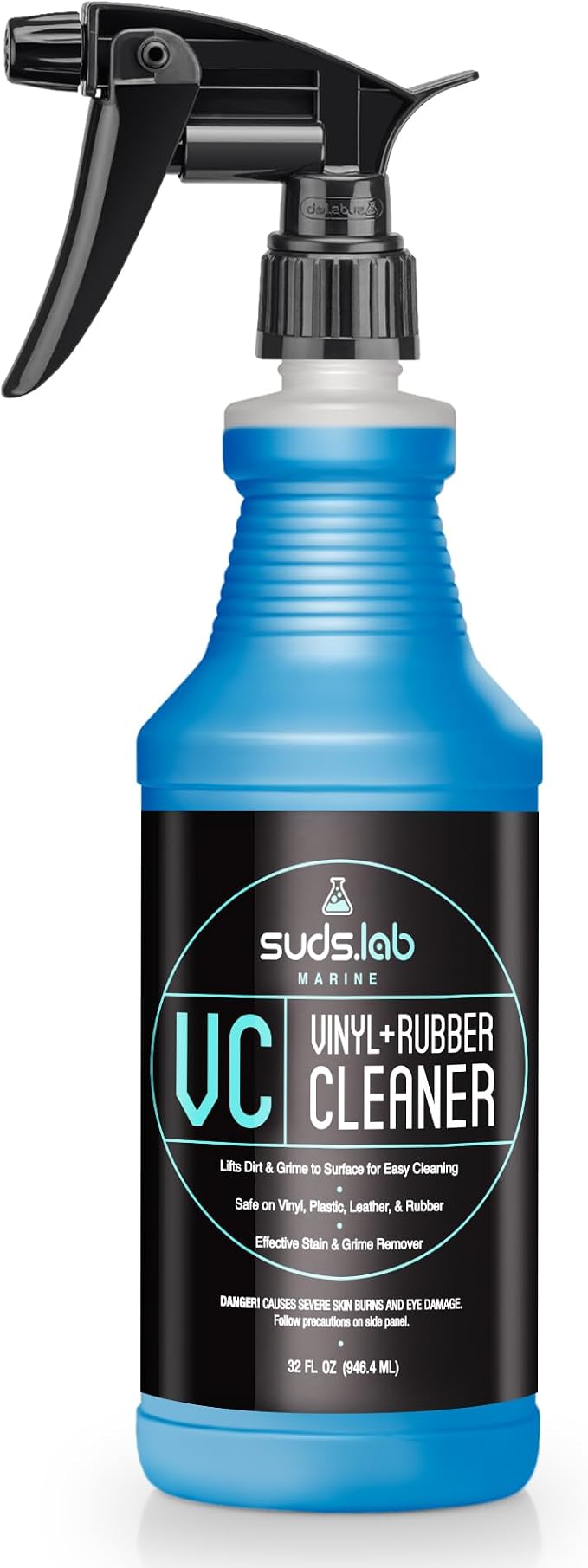 Suds Lab Marine VC Vinyl & Rubber Cleaner for Boats, Plastic, Leather, Rubber, Removes Grime & Stains, 32 oz.