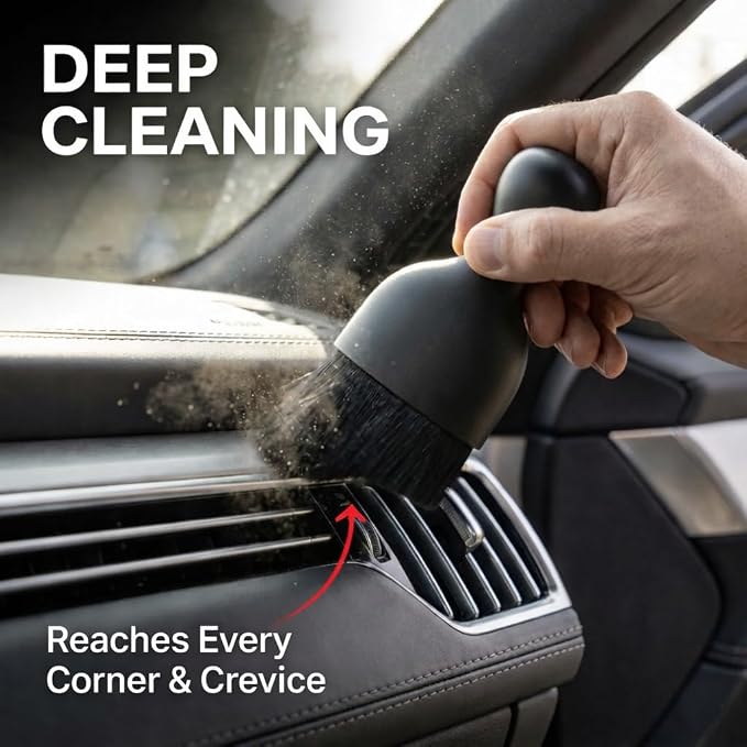 10-Piece Car Interior Cleaning Kit Boar Hair Vent Detailing Set | 3 Soft Boar Brushes,Non-Toxic Gel,Spray Bottle;Scratch-Free,Auto&Home Dual Use,Perfect Detailing Gift Kit
