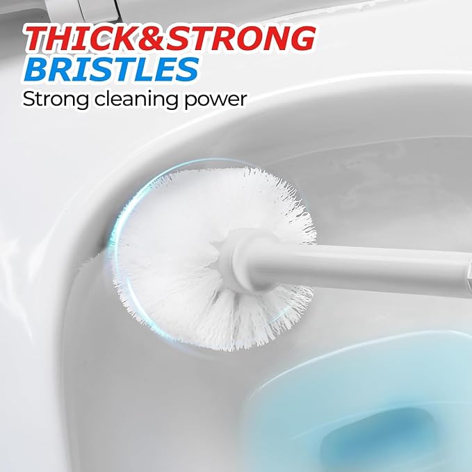 FORASTO 2Pack 2 in 1 Toilet Plunger and Brush Set,Extended Handle Plunger,Toilet Bowl Brush Plunger Set,Bathroom Cleaning Tools,Cleaning Brush,Toilet Brush Plunger Combo,Cream Grey（21inch） | 21" Extended, Apartment Must Haves, Accessories Decor, Essent...