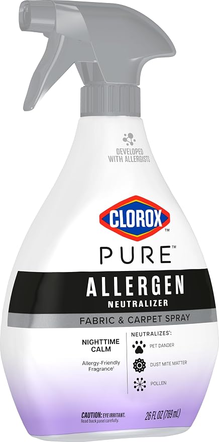 Clorox PURE Allergen Neutralizer Fabric and Carpet Spray, Nighttime Calm, 26 Fluid Ounces (Pack of 2)