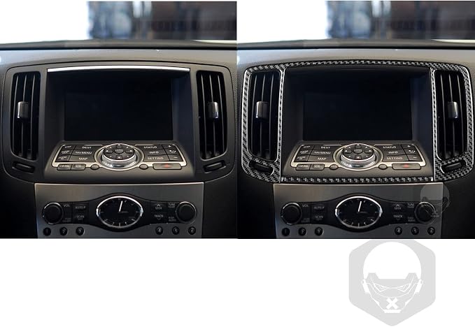 Real Carbon Fiber Trim for Infiniti Accessories | for G35 G37 G25 Q60 Q40 2007-2015 X S Sedan Coupe Convertible Dash Navigation Air Vent Frame Interior Thick Overlay Decal