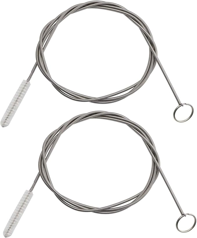 ICEYLI 2 Pack 60 Inch Long Flexible Tube Cleaning Brush, Stainless Steel and Nylon Bristles, Suitable for Home Kitchen, Fish Tank, Water Pump Accessories, and More