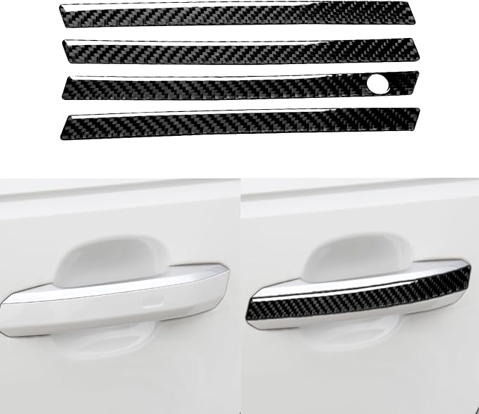 Real Carbon Fiber Trim for Audi Accessories | for B9 A4 S4 A5 S5 2020-2025 / RS5 2021-2025 Door Handle Panel Interior Thick Overlay Decal - B
