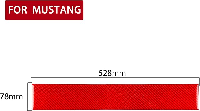 Red Real Carbon Fiber Trim for Ford Mustang Accessories | for GT Shelby 2005 2006 2007 2008 2009 Co-Pilot Central Console Instrument Cover Strip Interior Thick Overlay Decal