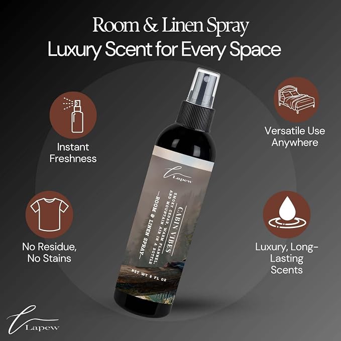 Lapew Room & Linen Spray | Fragrance Mist for Home, Car & Office | Fabric & Air Freshener | Neutralizing Mist | Made in USA | Cabin Vibes