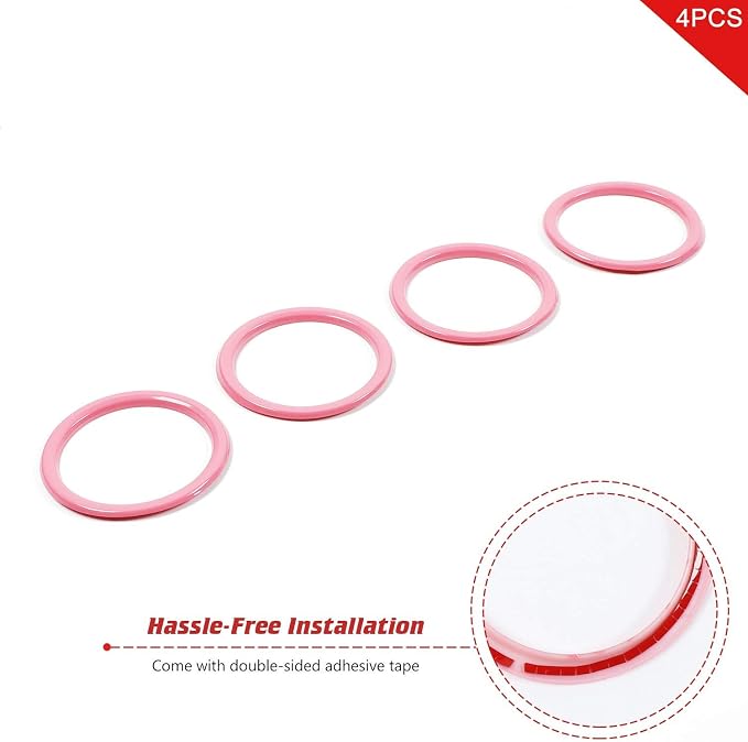 JeCar Interior Trim Kit Dashboard Air Conditioner Vent Ring Interior Accessories Compatible with Jeep Wrangler 2018-2023 JL, Pink