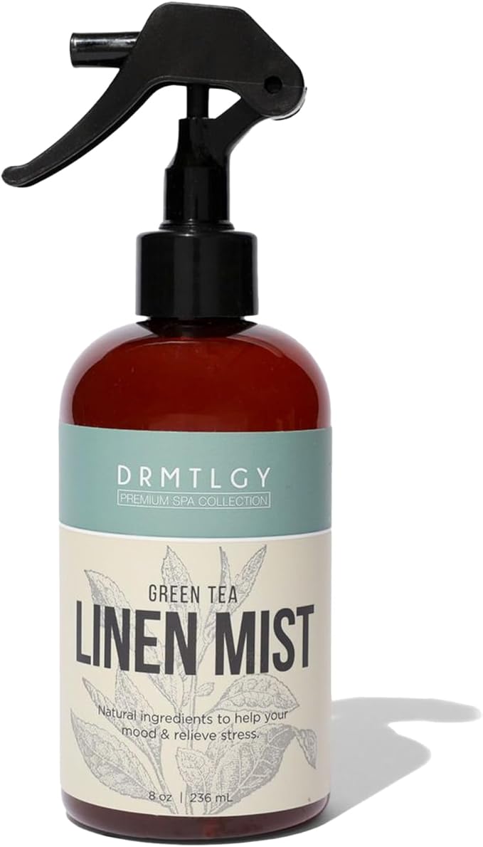 DRMTLGY Green Tea Linen Mist | Aromatherapy Pillow & Room Spray | Green tea scent, Relaxing aromatherapy, Fabric freshening, Pillow & linen safe, Home fragrance, Pure essential oils