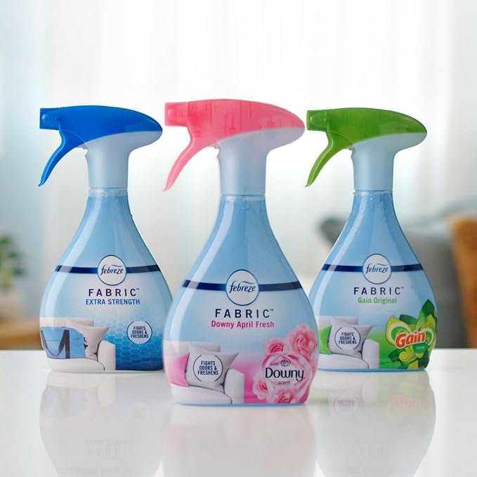 Febreze Fabric Spray Air Freshener, Odor-Fighting Fabric Refresher, Sneaker Balls Alternative, Couch Cleaner, Linen Spray, Multi-Use, Downy April Fresh Scent, 23.6 fl oz