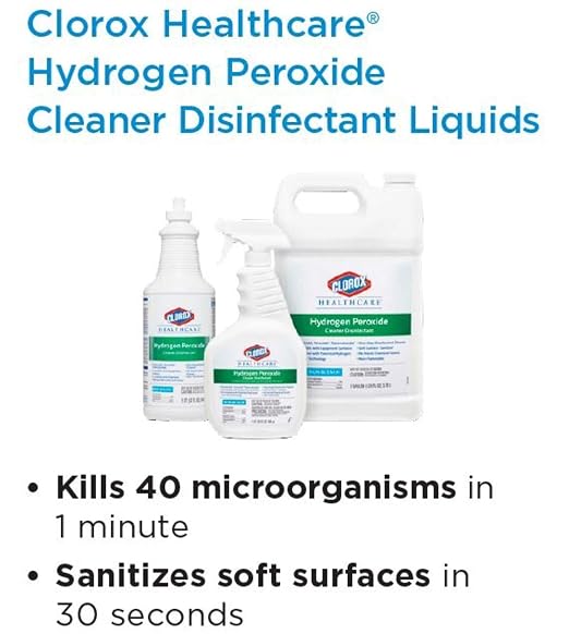 Clorox Healthcare Hydrogen Peroxide Cleaner Disinfectant, Bleach Free, 32 Fluid Ounces (Package May Vary)