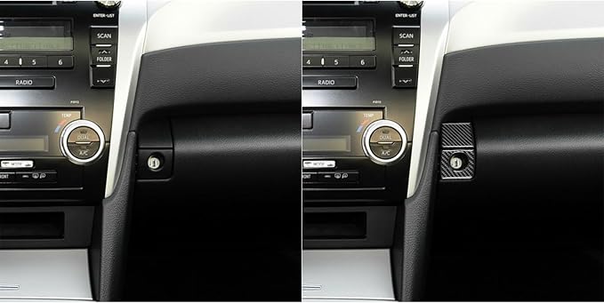 Real Carbon Fiber Trim for Toyota Camry Accessories | for 2012 2013 2014 Co-Pilot Storage Box Stitch Frame Sticker Interior Thick Overlay Decal