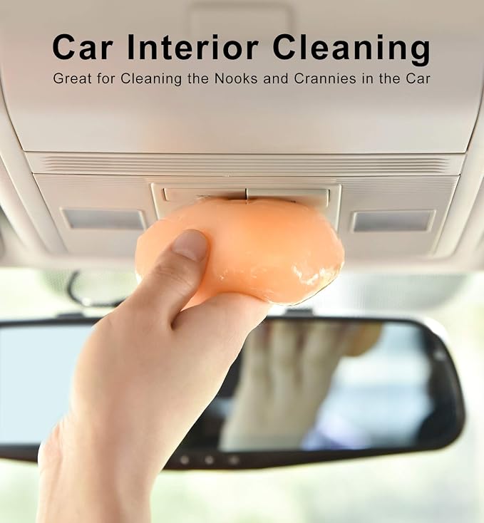 TICARVE Cleaning Gel for Car Detail Putty Car Vent Cleaner Upgrade Orange | Universal Tiny Crevices Gel, Car Interior Cleaning Putty, Auto Detail Tools, Car Dust Cleaning Mud, Keyboard Cleaner Slime