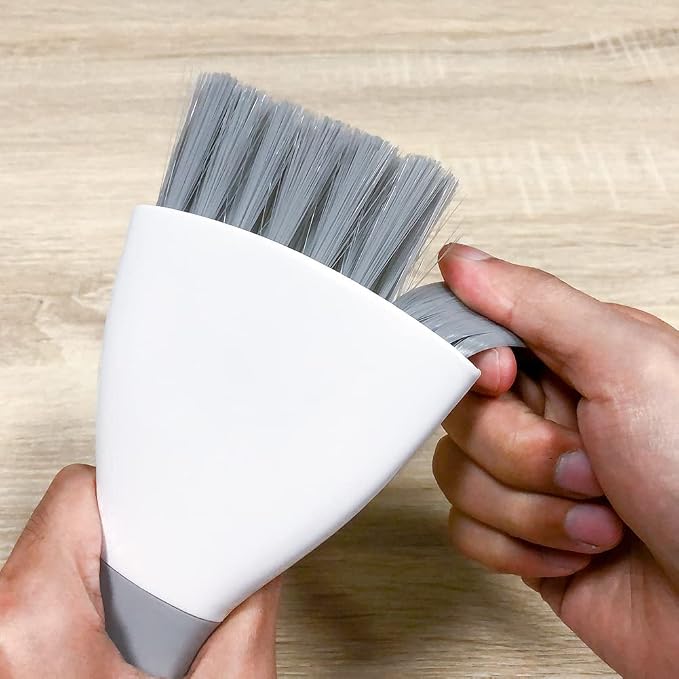 Small Hand Dust Pan and Brush - Small Broom and Dustpan Set, Mini Broom and Dustpan, Compact Dustpans and Brush for Home Cleaning, Sofa, Desk, Guinea Pig Cage, Cat Litter, etc. (Gray 3 Set)