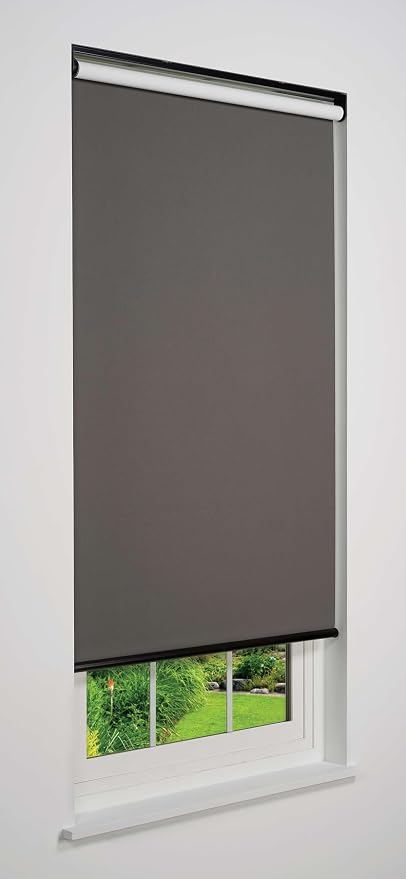 Customizable Cordless Blackout Sierra Collection Roller Shade, Dark Grey 30" to 35" W X 60" H (Arrives 1/4" Narrower)