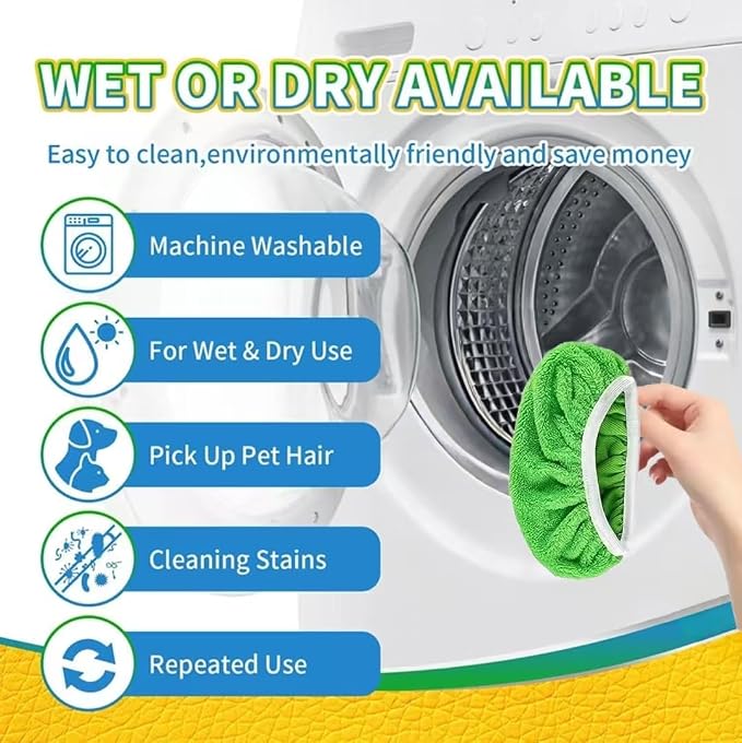 8 Pack Chenille Mop Pads, Reusable Microfiber Mop Refills for 10''–12'' Flat Mops, Washable Wet & Dry Floor Pads for Hardwood, Tile, Compatible with Swiffer Sweeper (M, Count, 6)