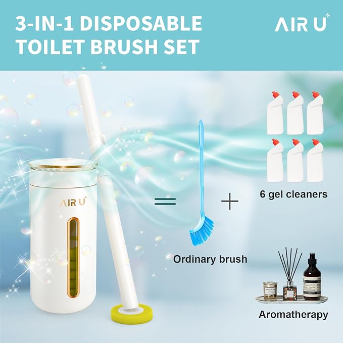 48 Count Disposable Toilet Brush Heads, Toilet Bowl Wand Refills for Toilet and Bathroom Cleaning, Yellow Lemon Fragrance, Not Suitable for Electric Toilet Brushes
