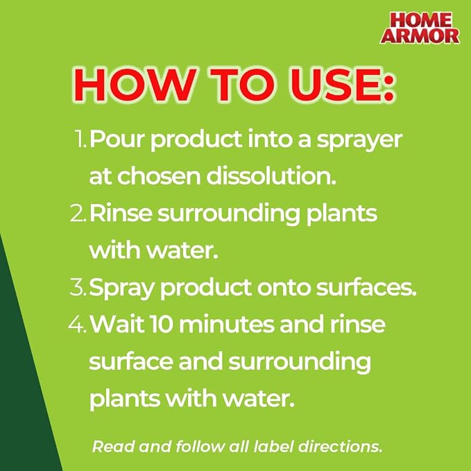 Home Armor Outdoor Cleaner Concentrate, 1 gal., Remove Stains from Mold, Mildew, Algae, Dirt and Grime for Visible Results in Seconds, No Scrubbing Required, Plant Safe