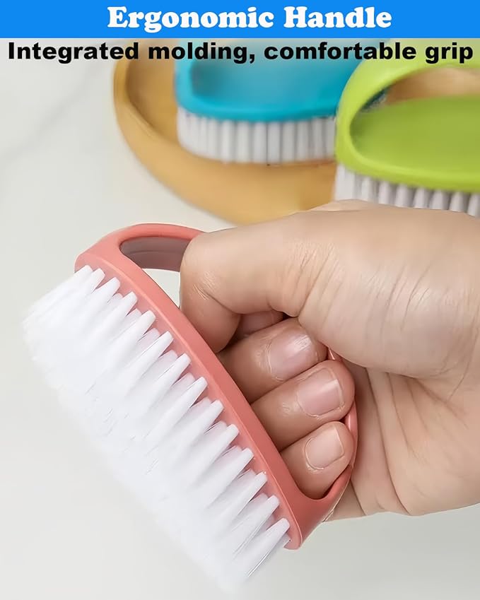 Scrubbing Brushes for Cleaning Small Scrub Brush with Nylon Stiff Bristles | 4 Pack Heavy-Duty Scrubber Cleaner Brush Multi-Purpose Cleaning Brush for Bathroom,Showe,Sink,Kitchen,Bathtub,Floor -Compact