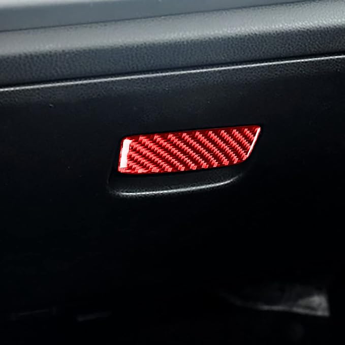 Car Co-Pilot Glove Box Handle Cover Trim Sticker Red Interior Compatible with Subaru BRZ/Scion FR-S/Toyota 86 2016 2017 2018 2019 2020 Real Carbon Fiber Accessories