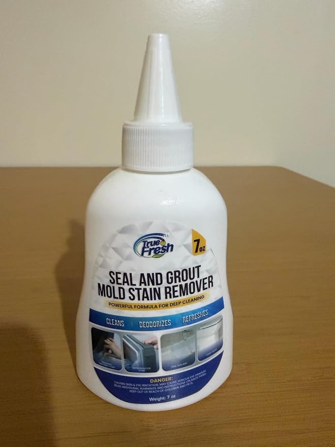 True Fresh Heavy Duty Mold Stain Remover Gel, 7 oz | Powerful Cleaner, For Front Loader Washing Machine Seals, Bathroom Grout, Shower Caulking, Tiles & More
