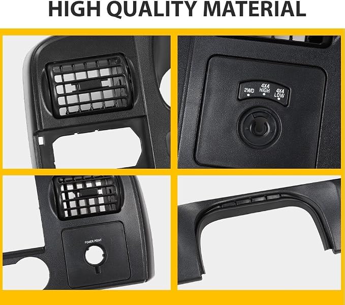 Suitable for Black Dash Bezel Dashboard Trim Panel for Ford F250 F350 Super Duty (2005-2007) - Durable Surround Cover