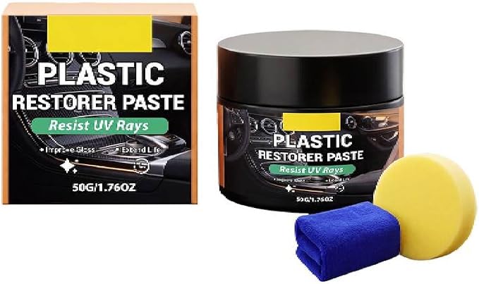 Plastic Restorer for Cars, Back to Black Trim Restorer Polish- Renews Faded Bumpers, Dashboard, Plastic, Vinyl & Rubber Trim Back to Black Shine, for All Vehicles Cars, Trucks, Suvs