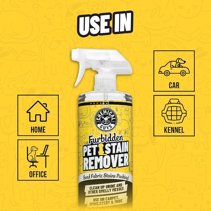 Chemical Guys, Furbidden Pet Stain & Odor Cleaner for Carpet & Seats, 32 oz | Lifts pet stains from urine and vomit and neutralizes odors on carpet, upholstery and fabric, multi-surface