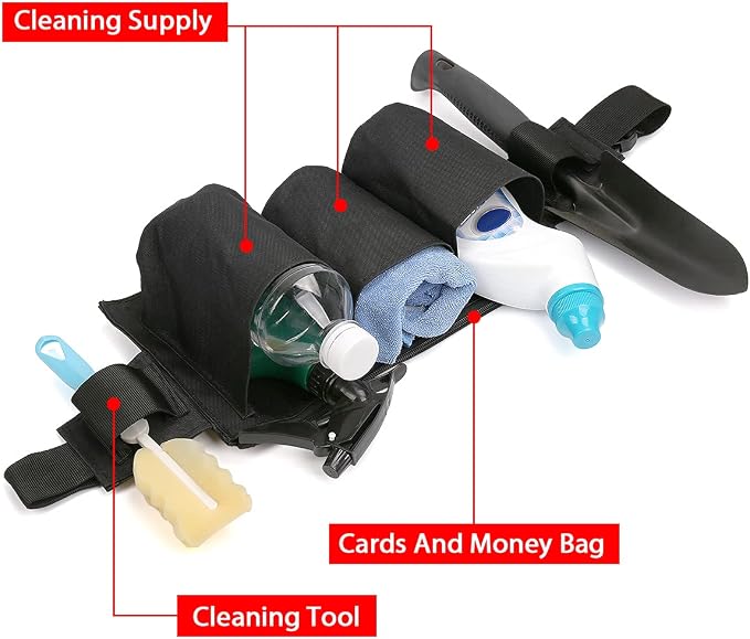 Tool Pouch, Waist Tools Bag Belt, Bottle Holster, Heavy Duty Working Tool Apron for Janitorial, Custodial, Housekeeping, Cleaning